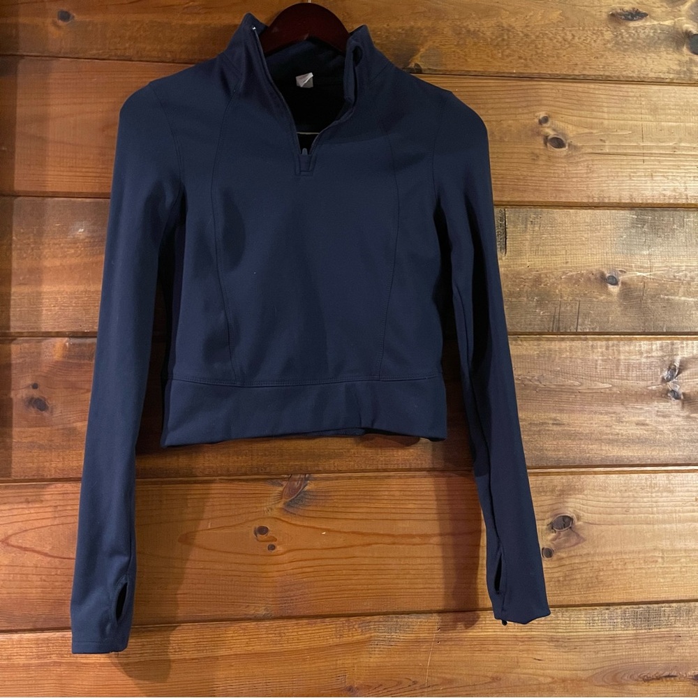 Yogalicious Lux Women’s 1/4 Zip Pullover – Navy (Size Small)